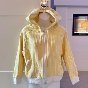 THOM BROWNE Darling Butter Yellow Cotton Zip Hoodie Sz L $1,350